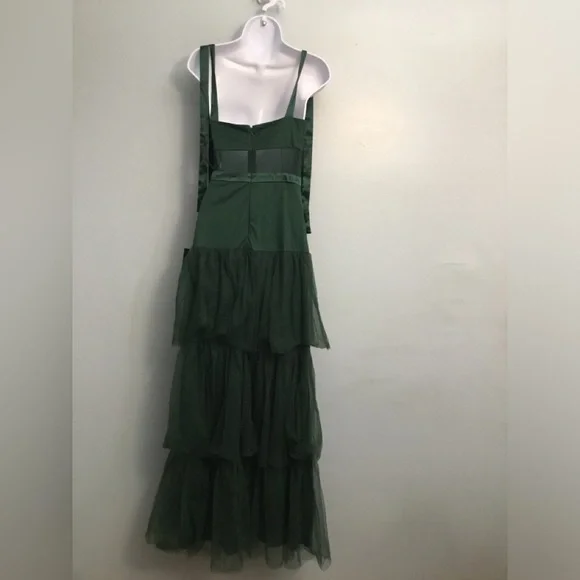 Lulu's Deep Green Layered Maxi Dress - Picture 8 of 12